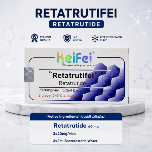 Retatrutide 60mg Kit – 3×20mg Vials | مجموعة رياتويد مع ماء بكتيري