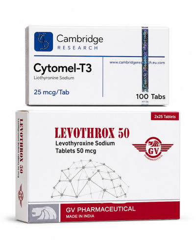 Cytomel-T3 25mcg + Levothrox 50 – دعم نشاط الغدة والطاقة